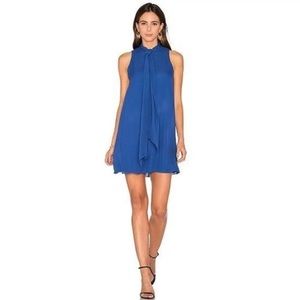 Alice + Olivia necktie flare dress, Small in blue.